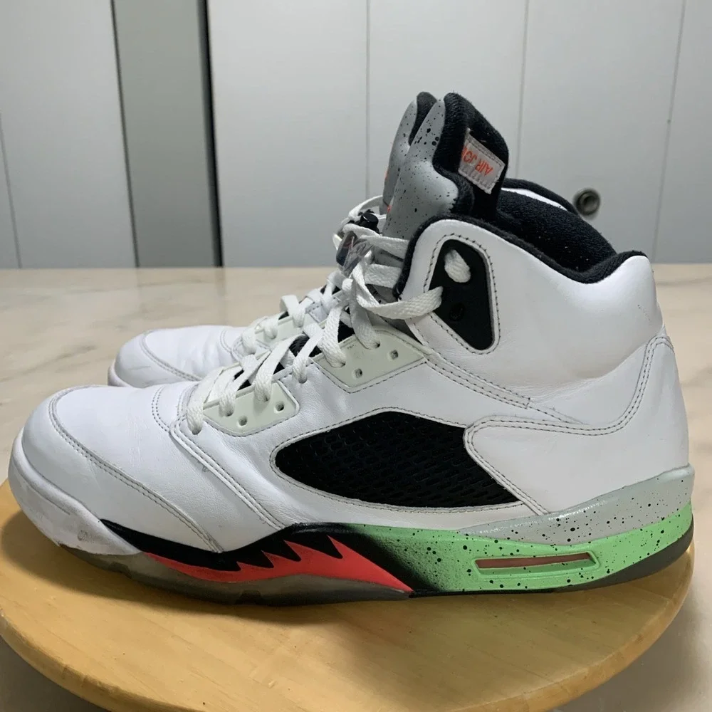 Nike Air Jordan 5 Retro Pro Stars Size 14 White Poison Green 136027-115 No Box